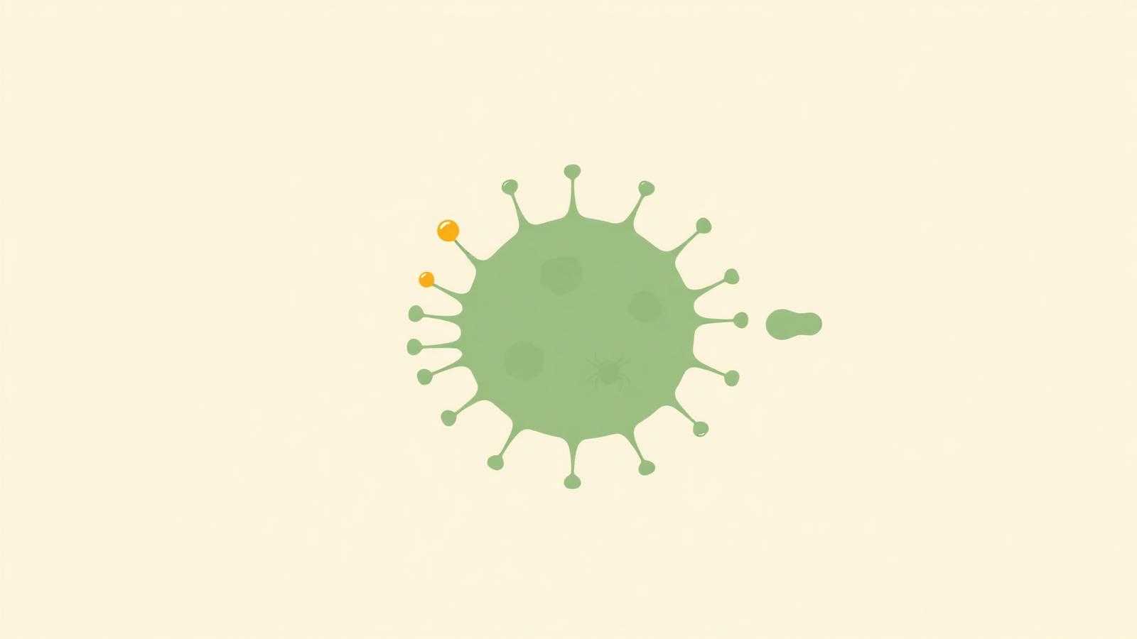 Mastocyte stylisé libérant de l'histamine, entouré d'allergènes