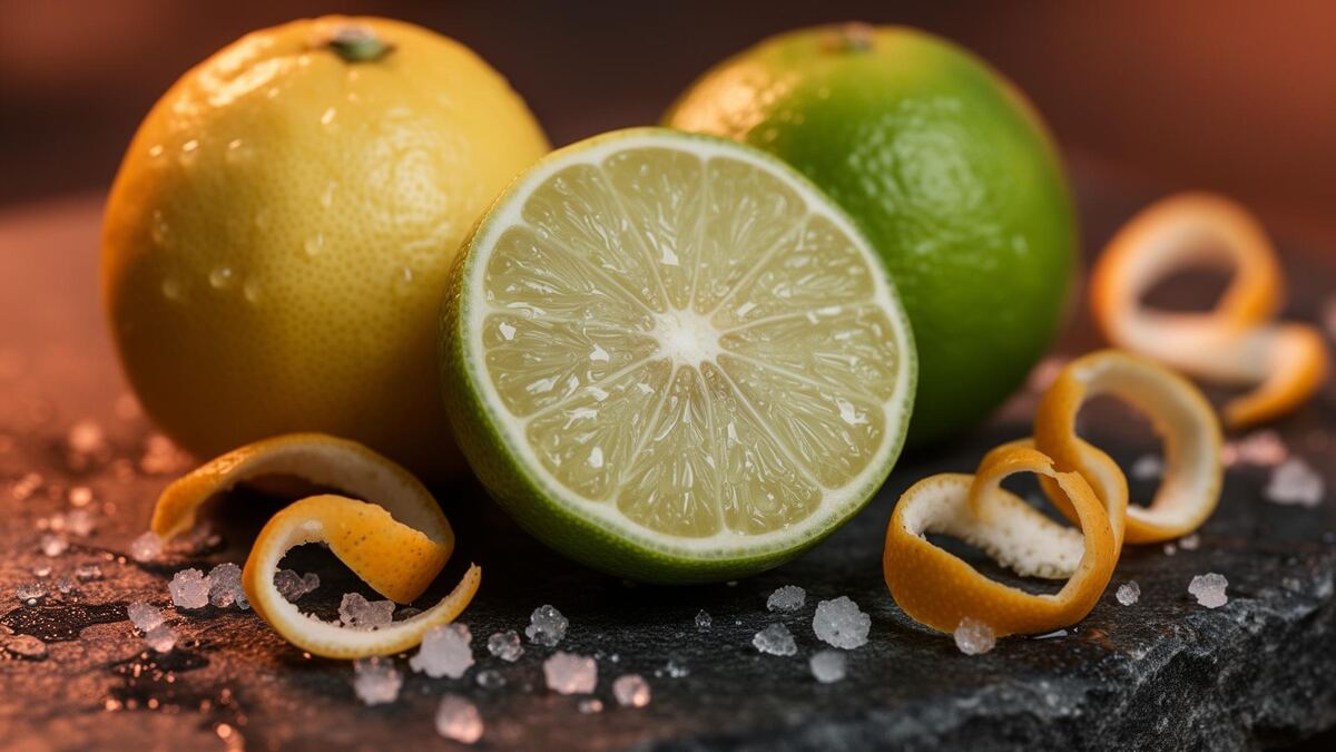 Citrons et citrons verts coupés : citrate naturel