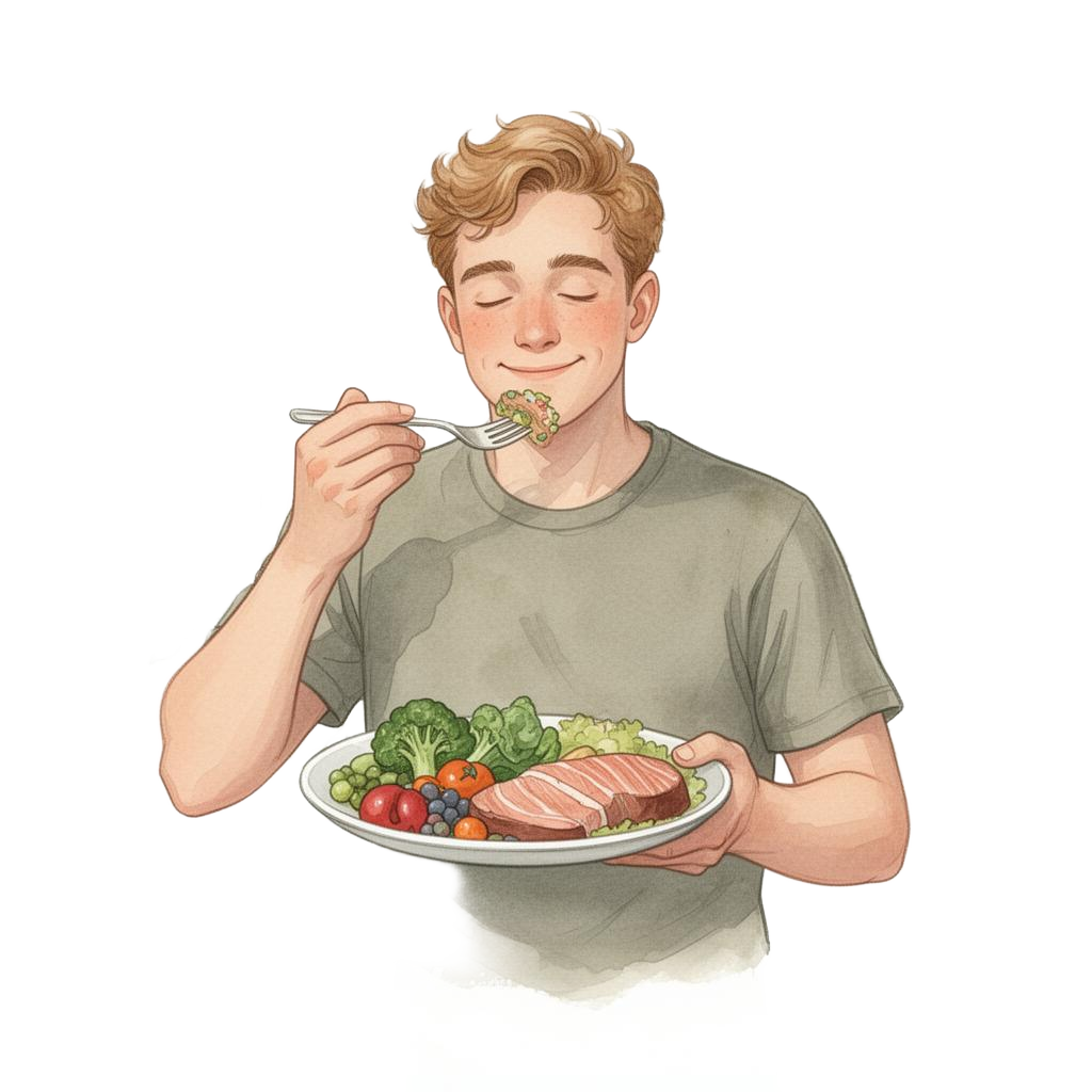 25 g + eau + légumes verts