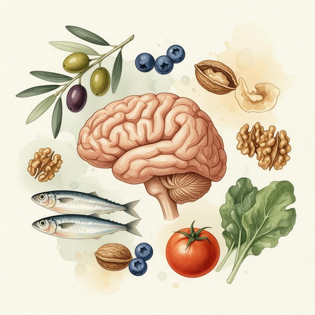 Cerveau et aliments du régime méditerranéen