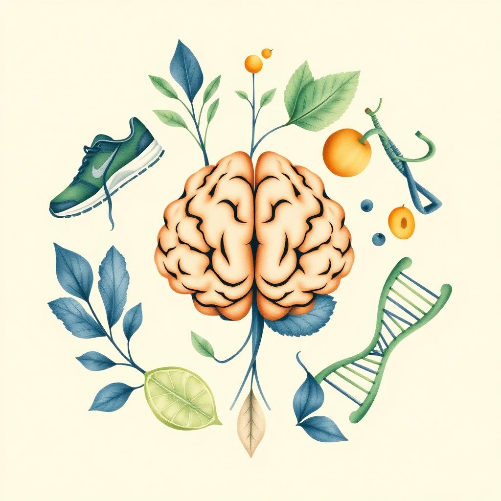 Illustration éditoriale : zones du cerveau, neuroprotection